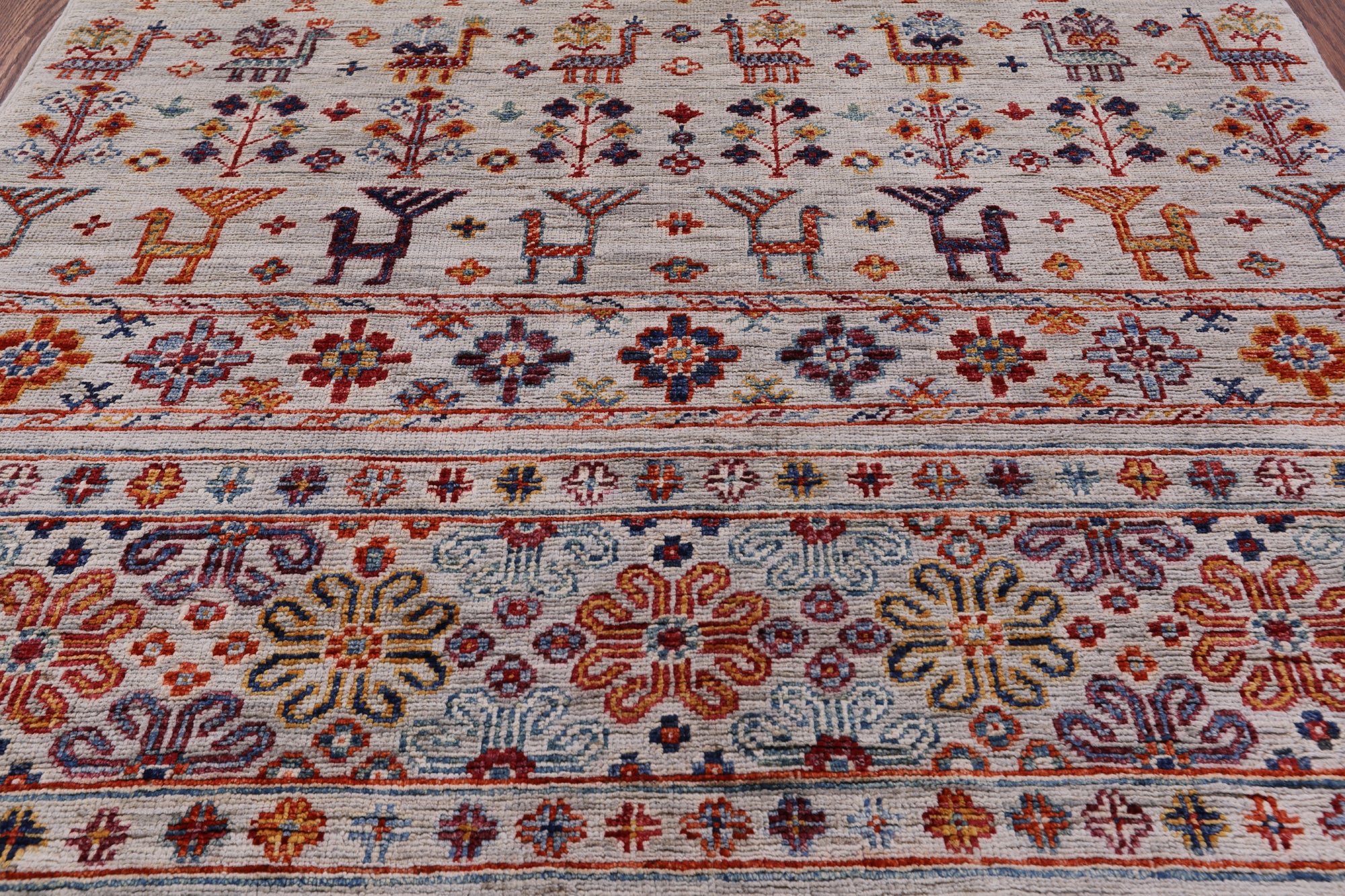 Tribal Persian Gabbeh Handmade Wool Rug - 3' 3" X 5' 2" - Golden Nile