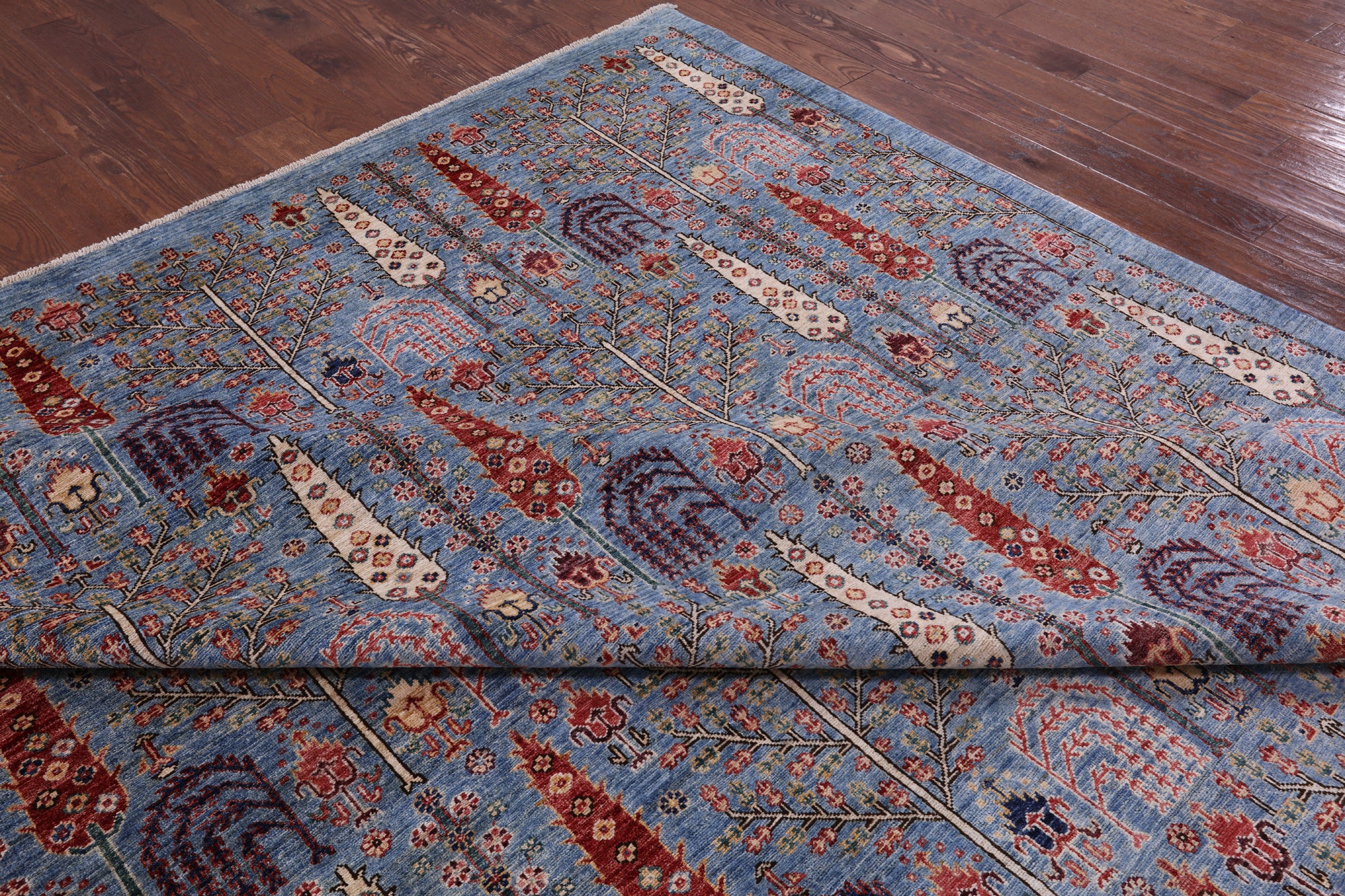 Blue Persian Ziegler Hand Knotted Wool Rug - 9' 9" X 14' 1" - Golden Nile