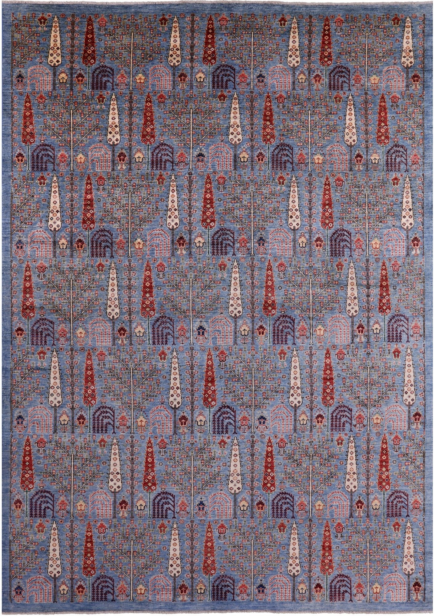 Blue Persian Ziegler Hand Knotted Wool Rug - 9' 9" X 14' 1" - Golden Nile