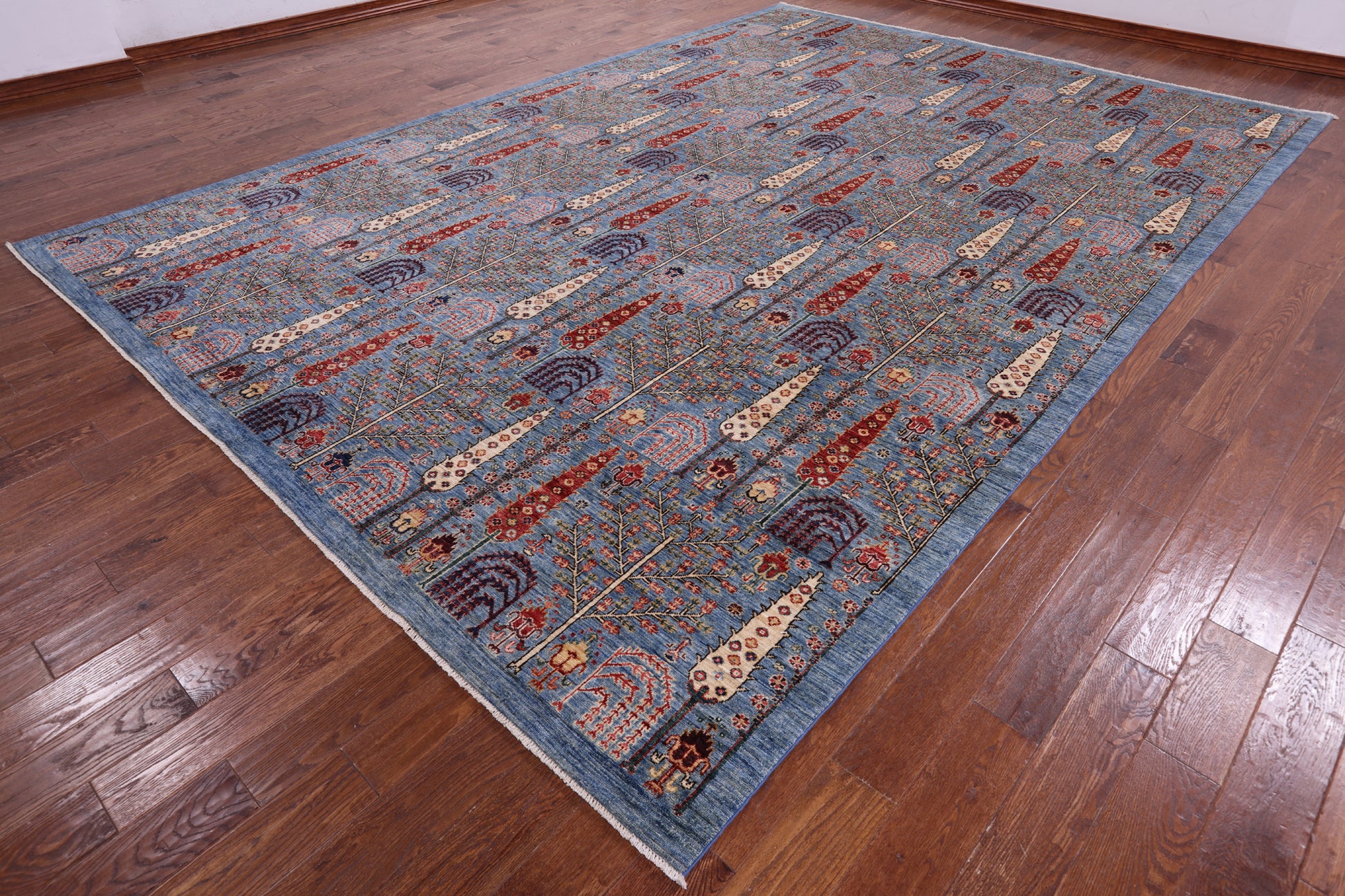 Blue Persian Ziegler Hand Knotted Wool Rug - 9' 9" X 14' 1" - Golden Nile