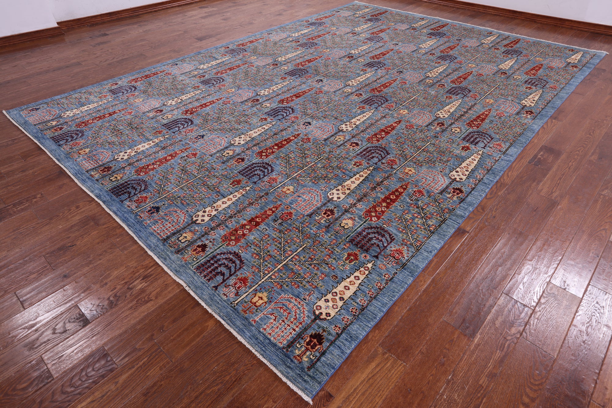 Blue Persian Ziegler Hand Knotted Wool Rug - 9' 9" X 14' 1" - Golden Nile