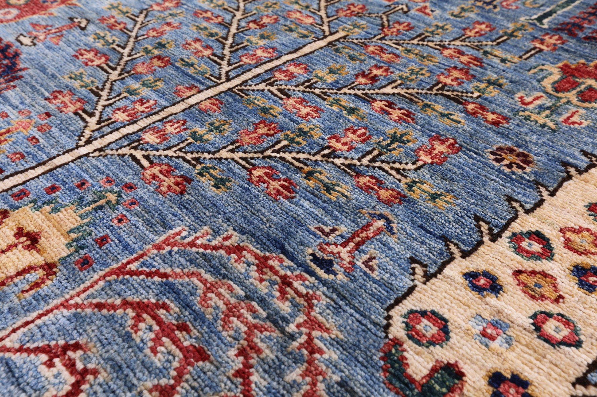 Blue Persian Ziegler Hand Knotted Wool Rug - 9' 9" X 14' 1" - Golden Nile
