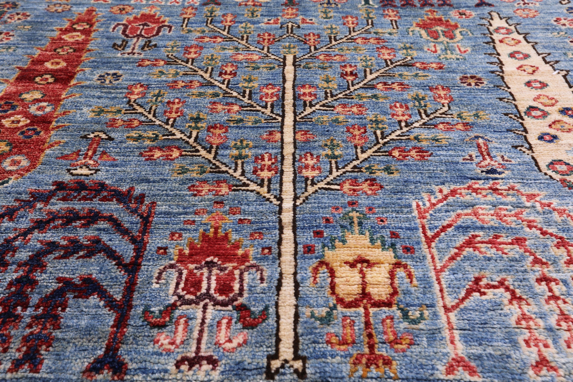 Blue Persian Ziegler Hand Knotted Wool Rug - 9' 9" X 14' 1" - Golden Nile