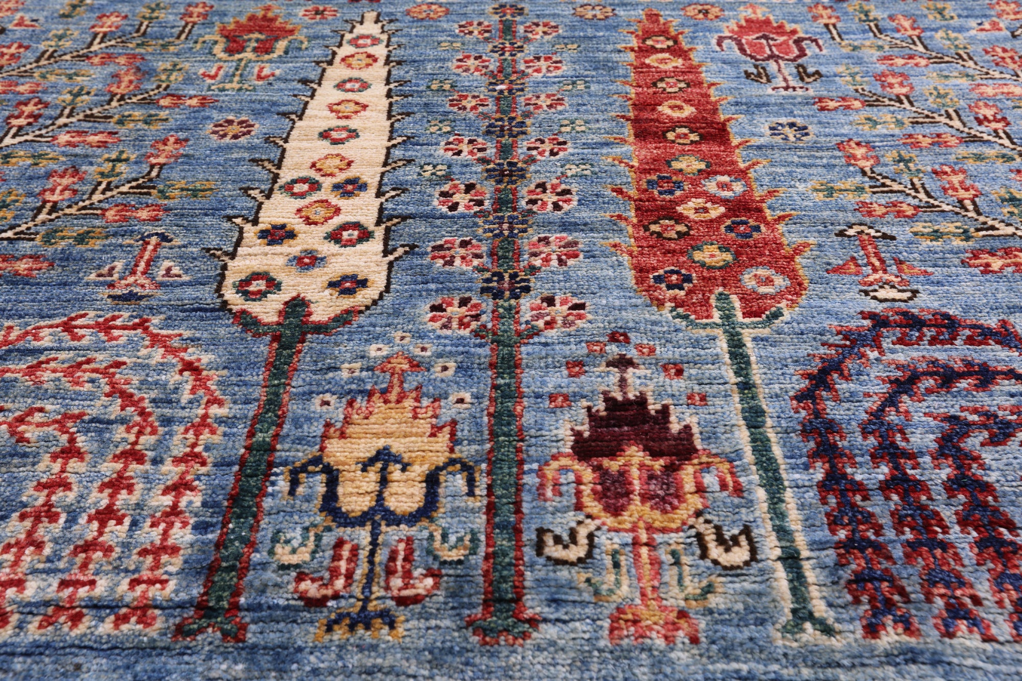 Blue Persian Ziegler Hand Knotted Wool Rug - 9' 9" X 14' 1" - Golden Nile