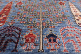 Blue Persian Ziegler Hand Knotted Wool Rug - 9' 9" X 14' 1" - Golden Nile