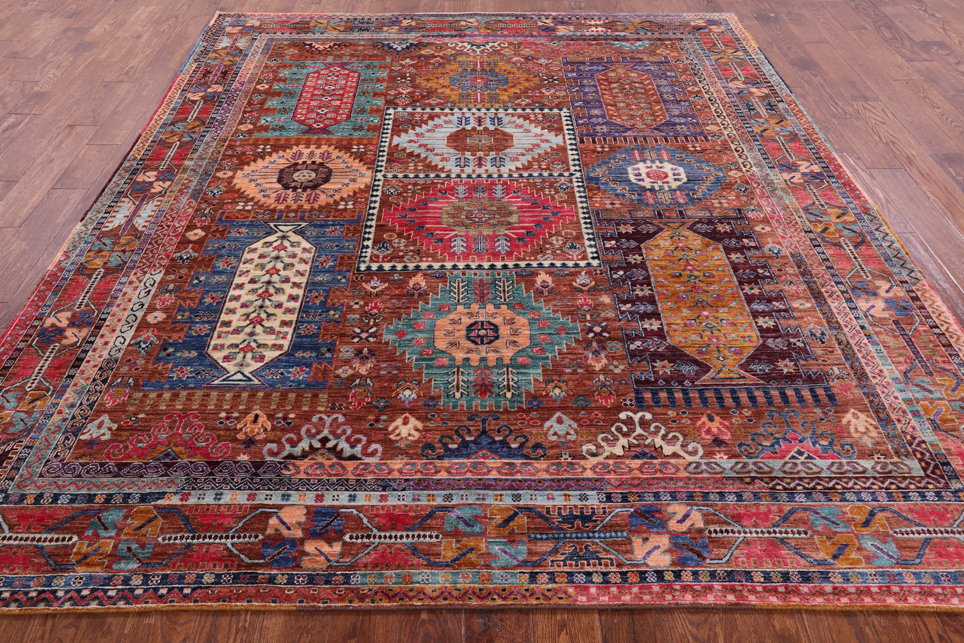 Persian Fine Serapi Hand Knotted Wool Rug - 8' 5" X 9' 8" - Golden Nile