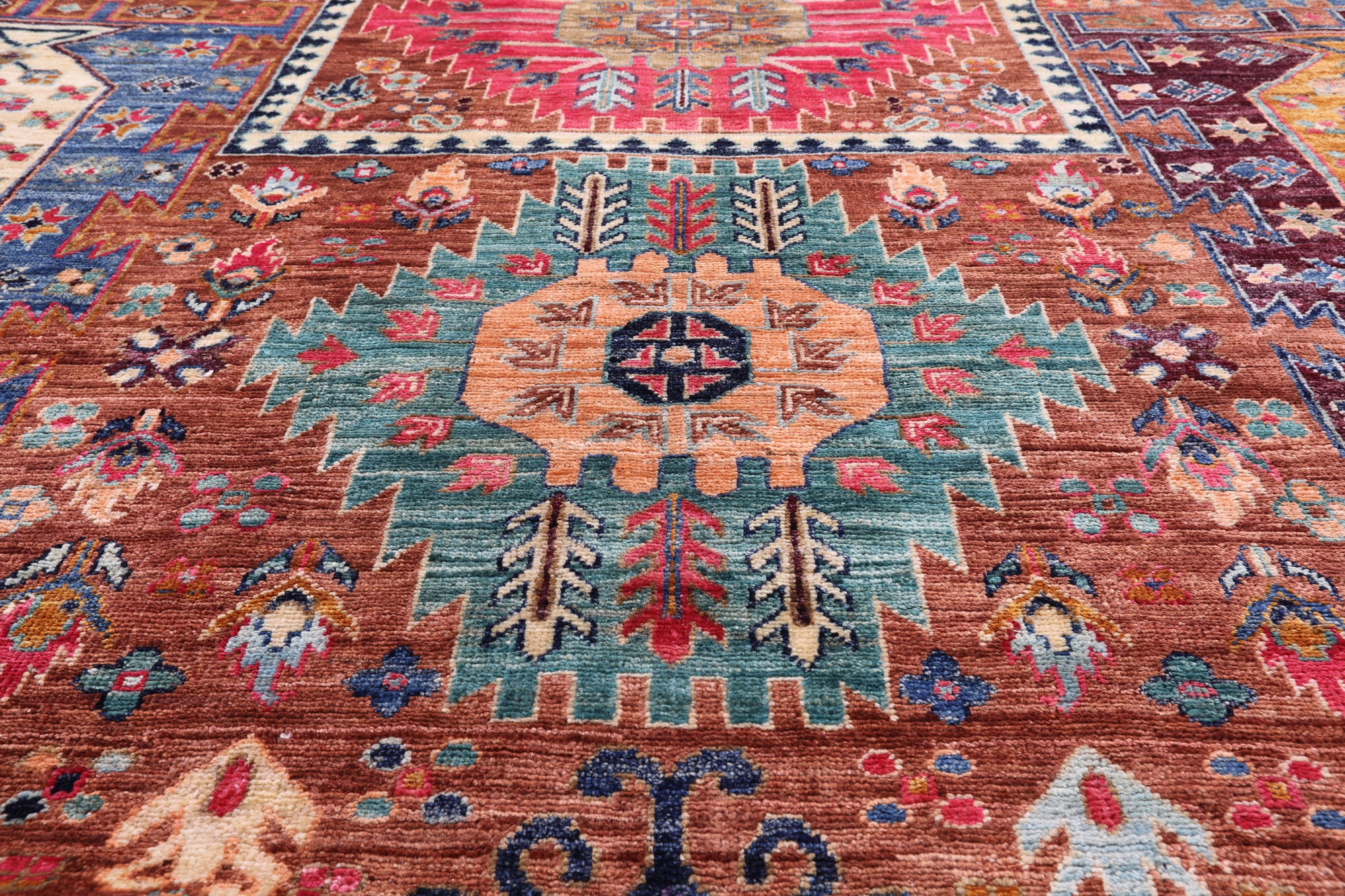 Persian Fine Serapi Hand Knotted Wool Rug - 8' 5" X 9' 8" - Golden Nile