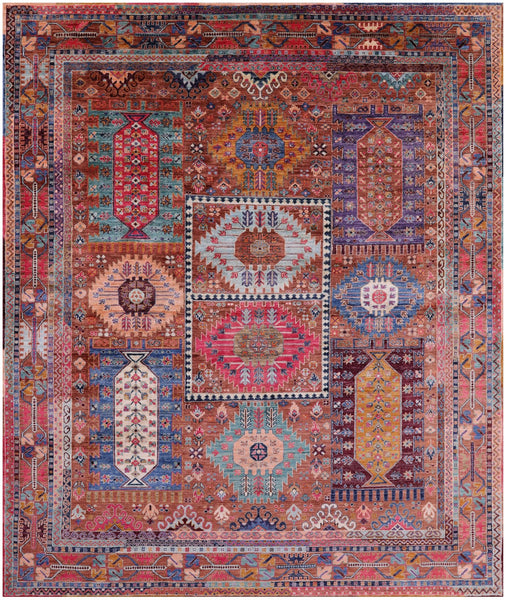 Persian Fine Serapi Hand Knotted Wool Rug - 8' 5" X 9' 8" - Golden Nile