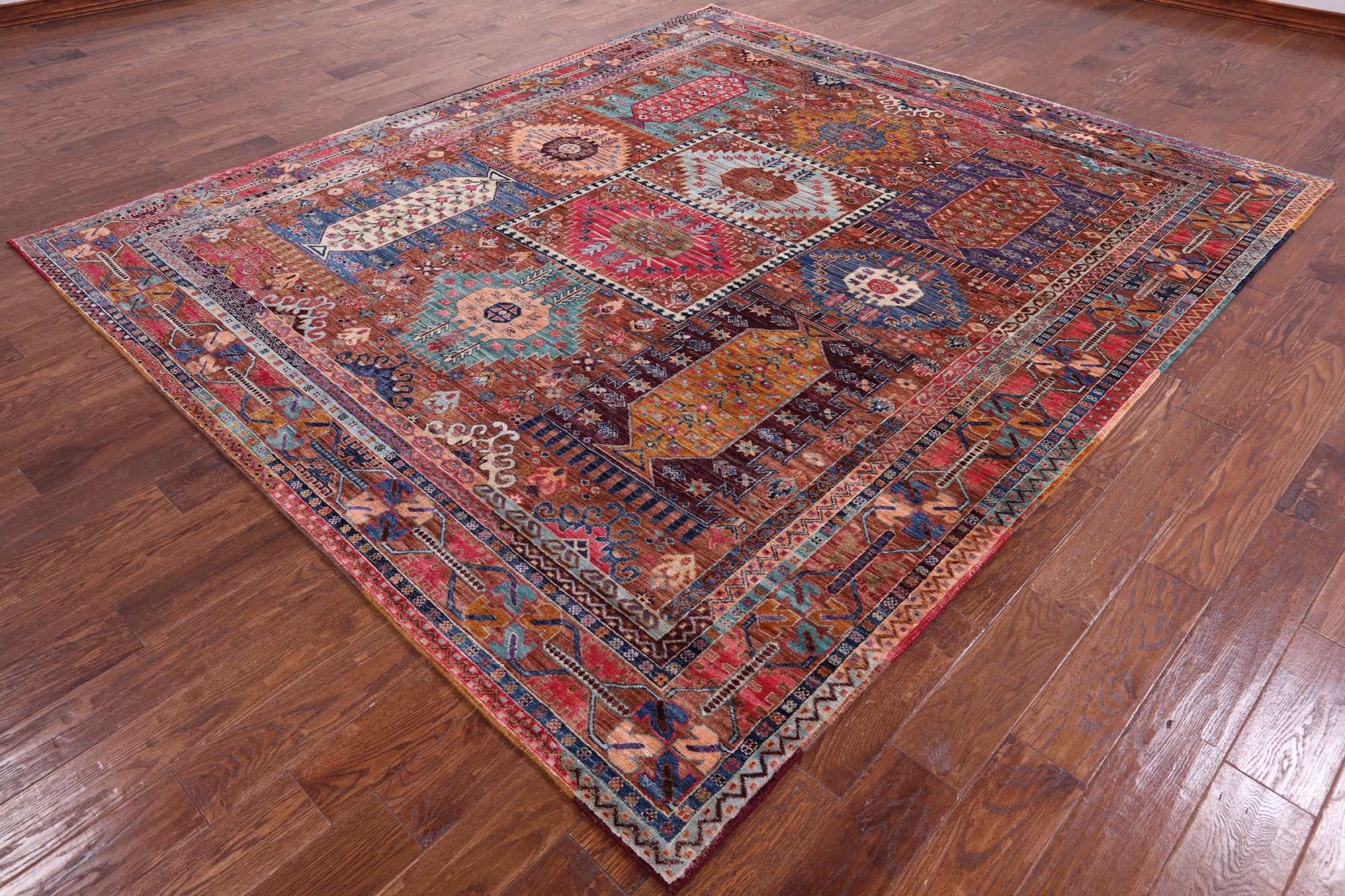 Persian Fine Serapi Hand Knotted Wool Rug - 8' 5" X 9' 8" - Golden Nile