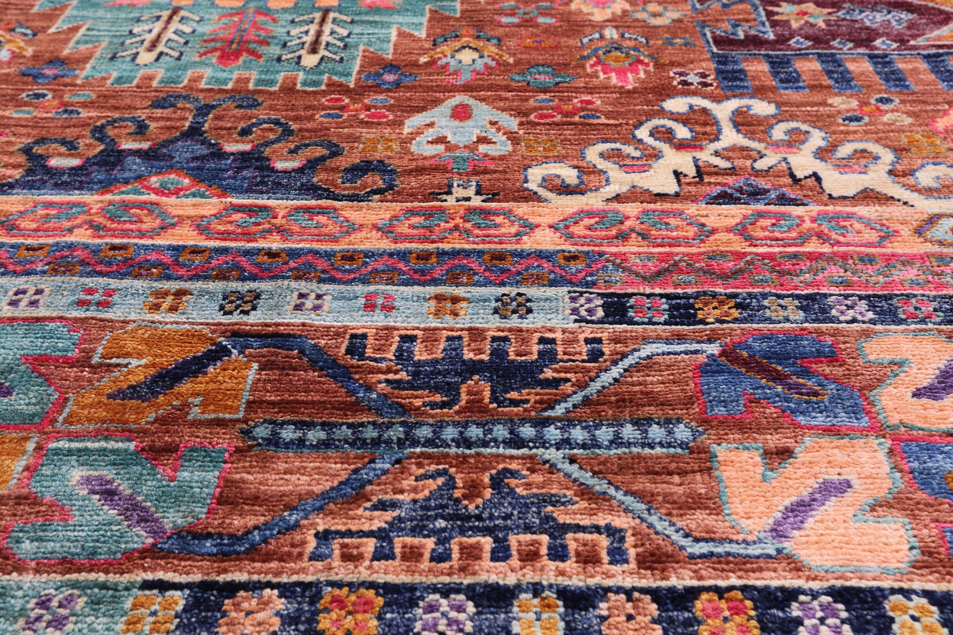 Persian Fine Serapi Hand Knotted Wool Rug - 8' 5" X 9' 8" - Golden Nile