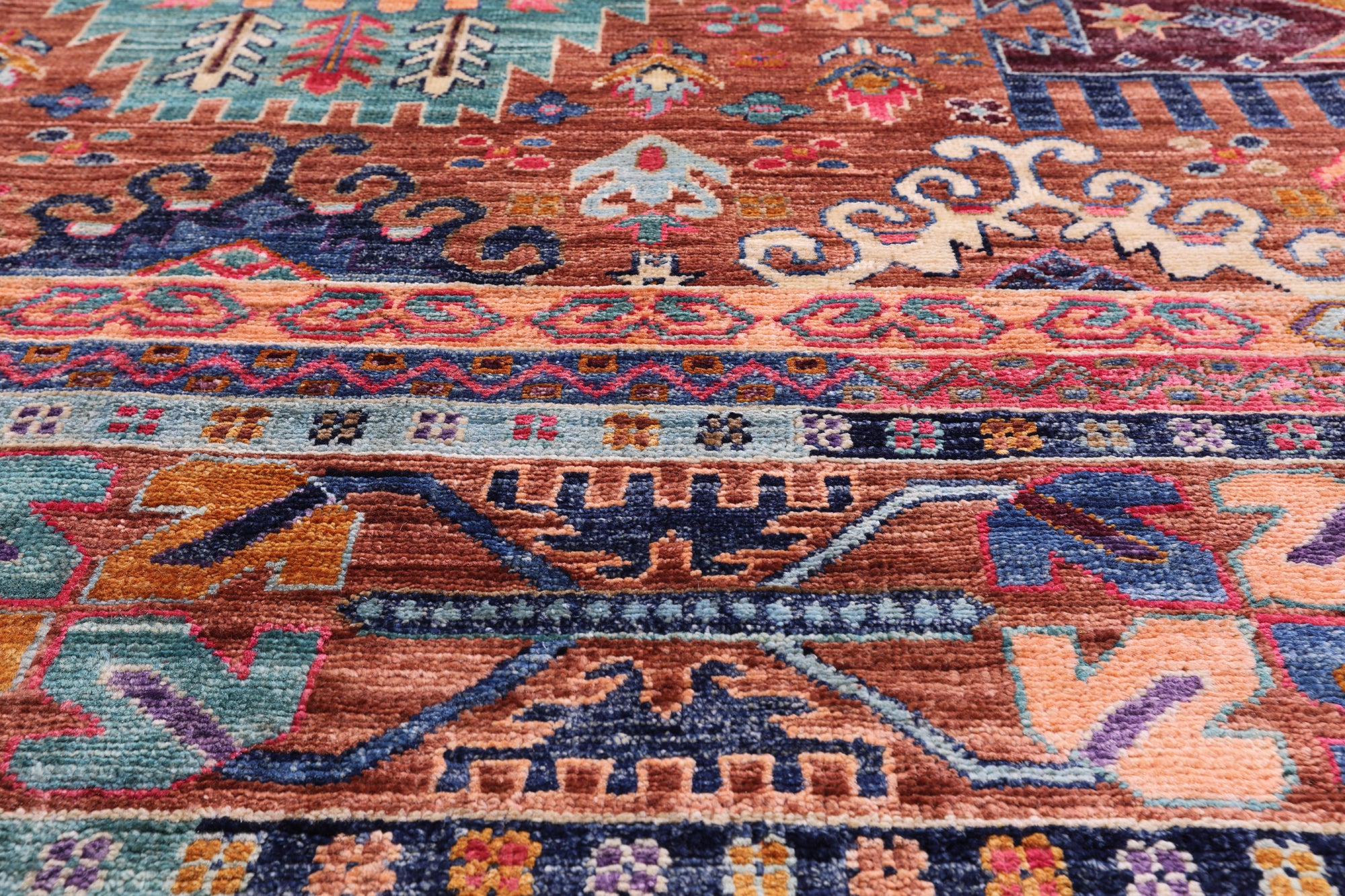 Persian Fine Serapi Hand Knotted Wool Rug - 8' 5" X 9' 8" - Golden Nile