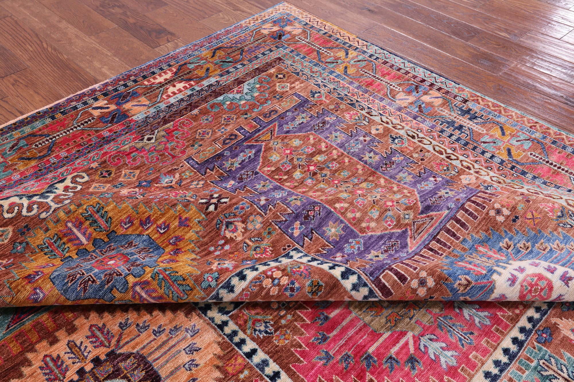 Persian Fine Serapi Hand Knotted Wool Rug - 8' 5" X 9' 8" - Golden Nile