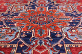 Red Persian Fine Serapi Hand Knotted Wool Rug - 8' 11" X 11' 9" - Golden Nile
