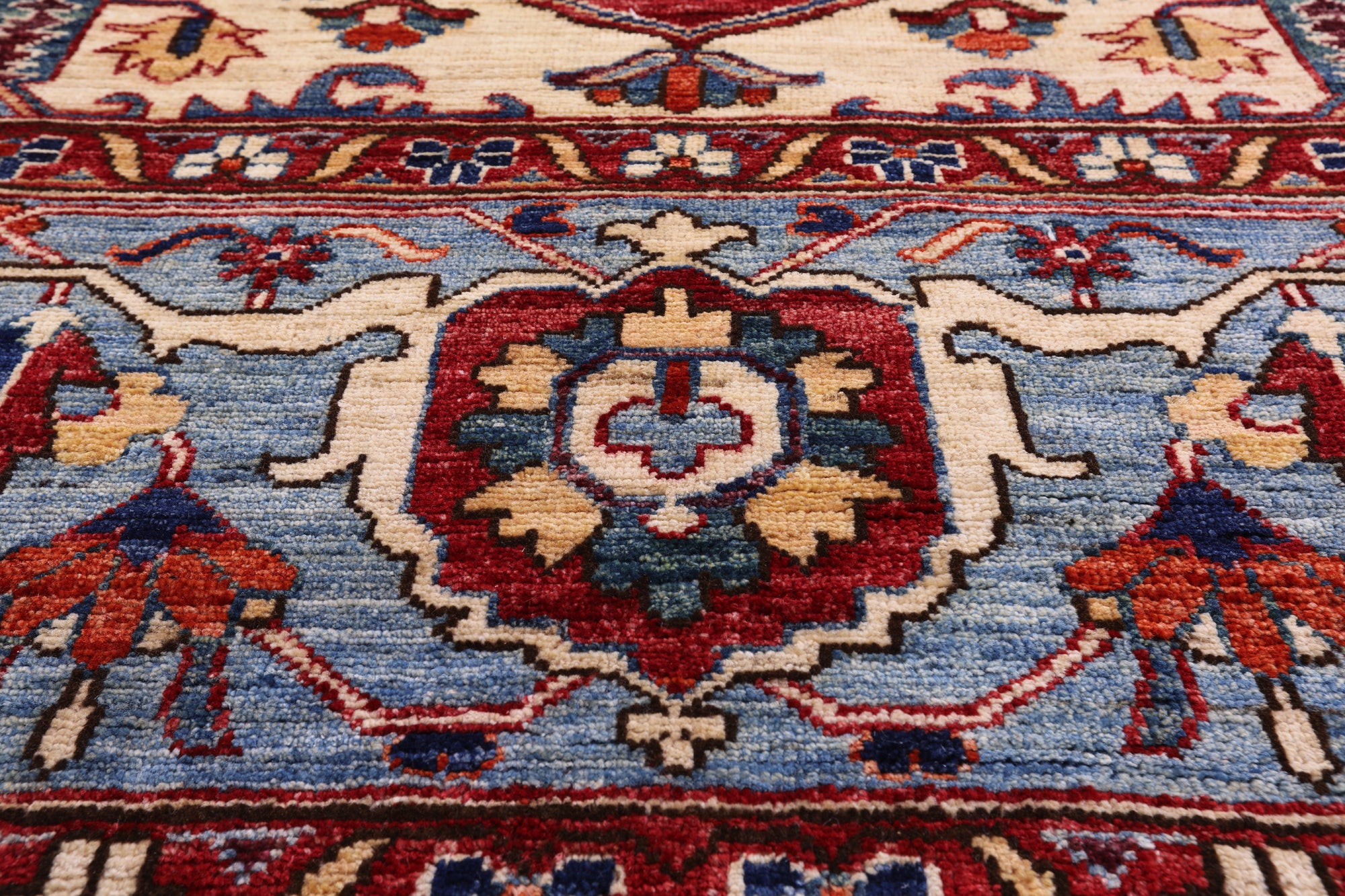 Red Persian Fine Serapi Hand Knotted Wool Rug - 8' 11" X 11' 9" - Golden Nile