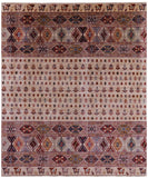 Tribal Persian Gabbeh Hand Knotted Wool Rug - 8' 6" X 9' 10" - Golden Nile