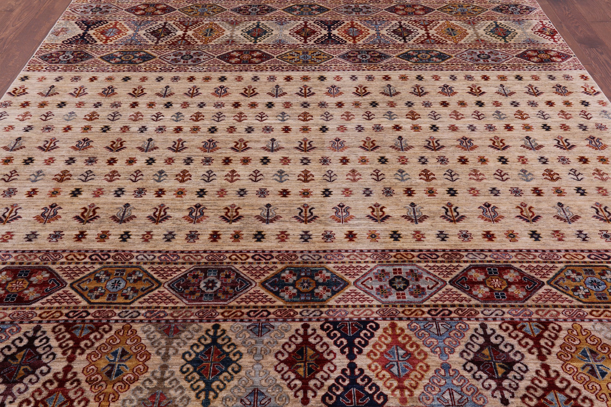 Tribal Persian Gabbeh Hand Knotted Wool Rug - 8' 6" X 9' 10" - Golden Nile
