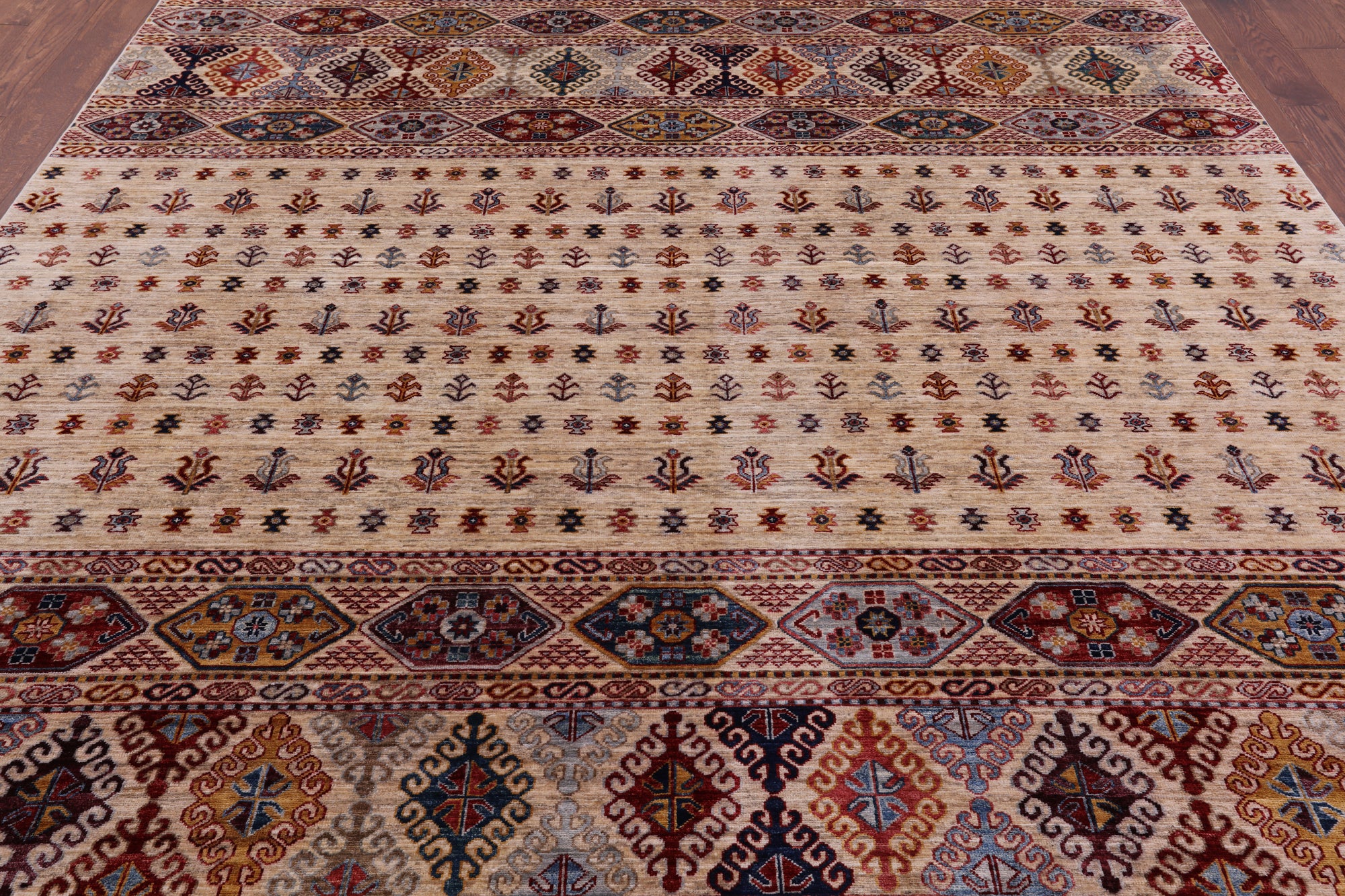 Tribal Persian Gabbeh Hand Knotted Wool Rug - 8' 6" X 9' 10" - Golden Nile