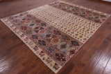 Tribal Persian Gabbeh Hand Knotted Wool Rug - 8' 6" X 9' 10" - Golden Nile
