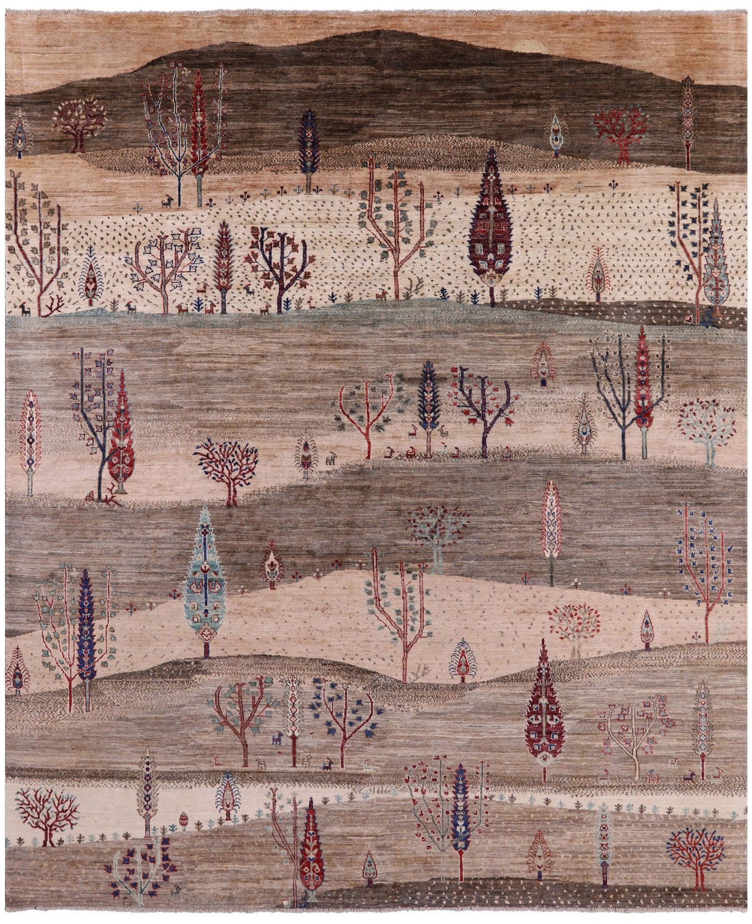 Tribal Persian Gabbeh Hand Knotted Wool Rug - 8' 3" X 9' 9" - Golden Nile