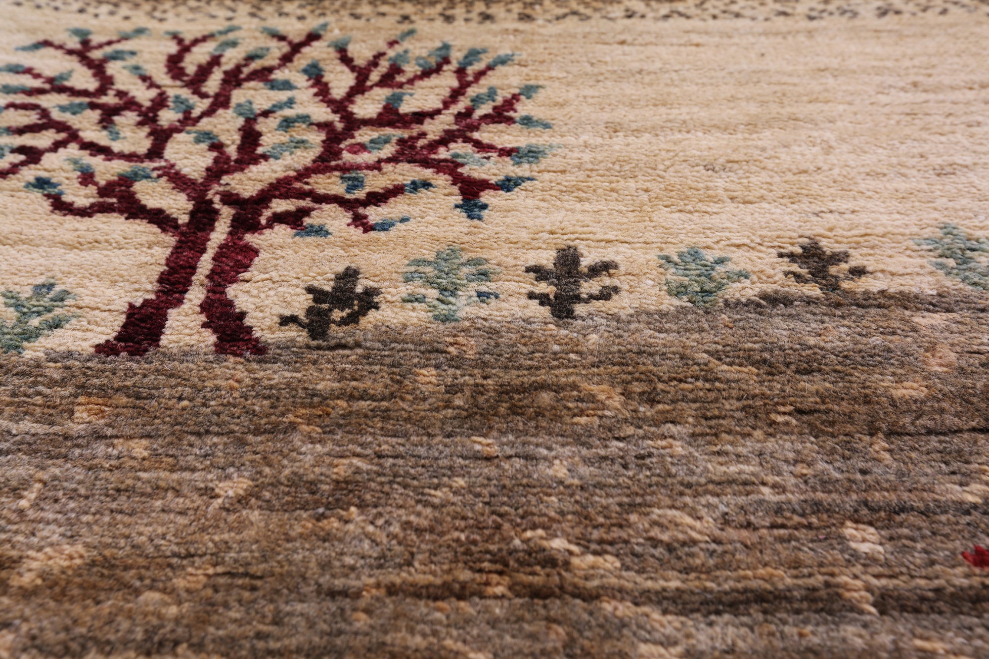 Tribal Persian Gabbeh Hand Knotted Wool Rug - 8' 3" X 9' 9" - Golden Nile