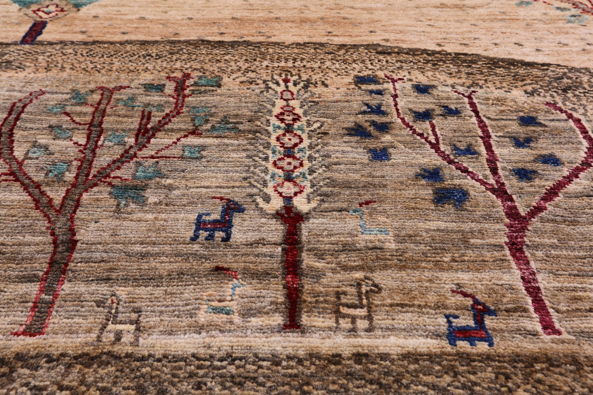 Tribal Persian Gabbeh Hand Knotted Wool Rug - 8' 3" X 9' 9" - Golden Nile