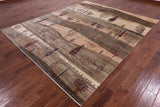 Tribal Persian Gabbeh Hand Knotted Wool Rug - 8' 3" X 9' 9" - Golden Nile