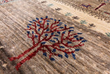 Tribal Persian Gabbeh Hand Knotted Wool Rug - 8' 3" X 9' 9" - Golden Nile