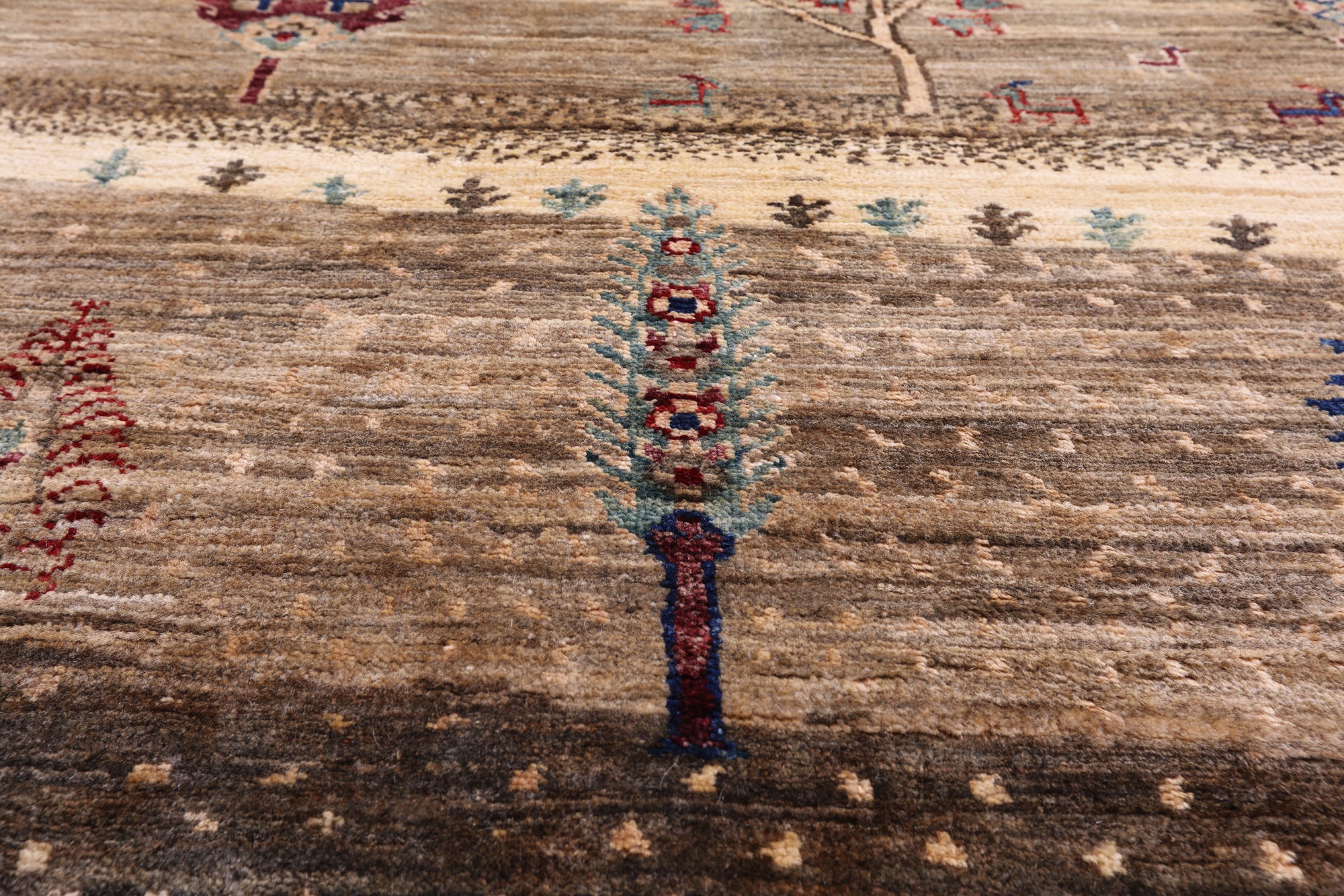 Tribal Persian Gabbeh Hand Knotted Wool Rug - 8' 3" X 9' 9" - Golden Nile