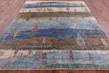 Tribal Persian Gabbeh Hand Knotted Wool Rug - 7' 11" X 9' 6" - Golden Nile