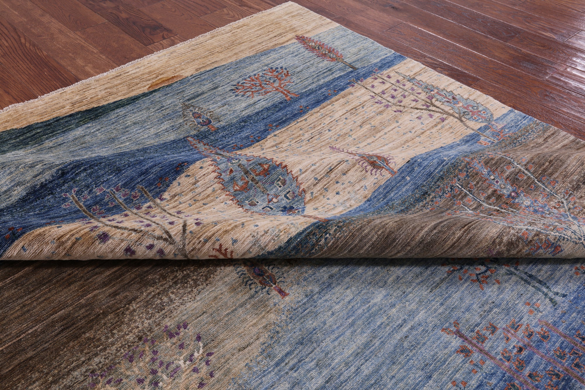 Tribal Persian Gabbeh Hand Knotted Wool Rug - 7' 11" X 9' 6" - Golden Nile