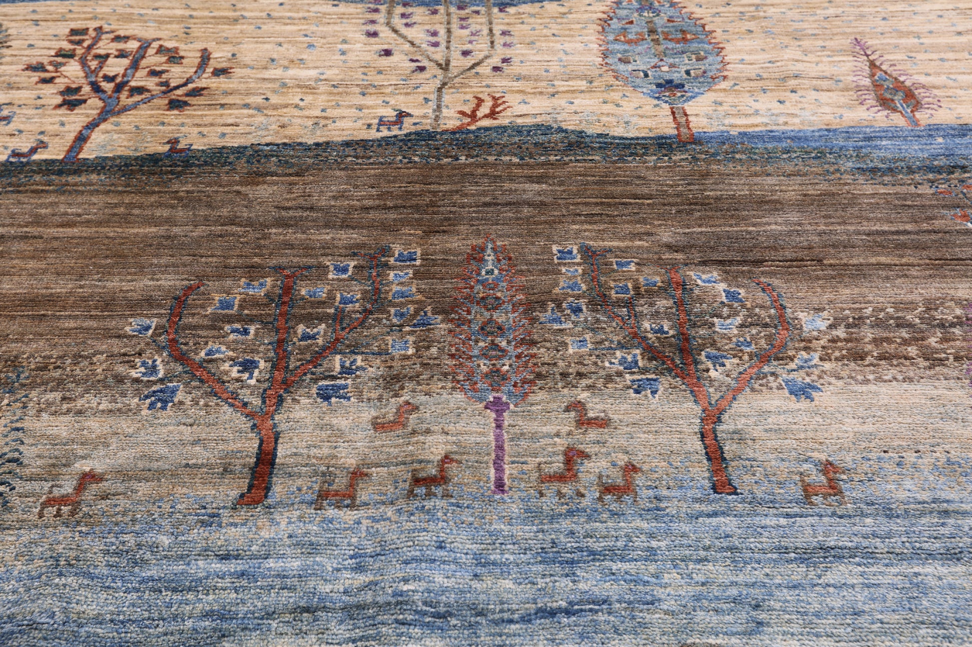 Tribal Persian Gabbeh Hand Knotted Wool Rug - 7' 11" X 9' 6" - Golden Nile