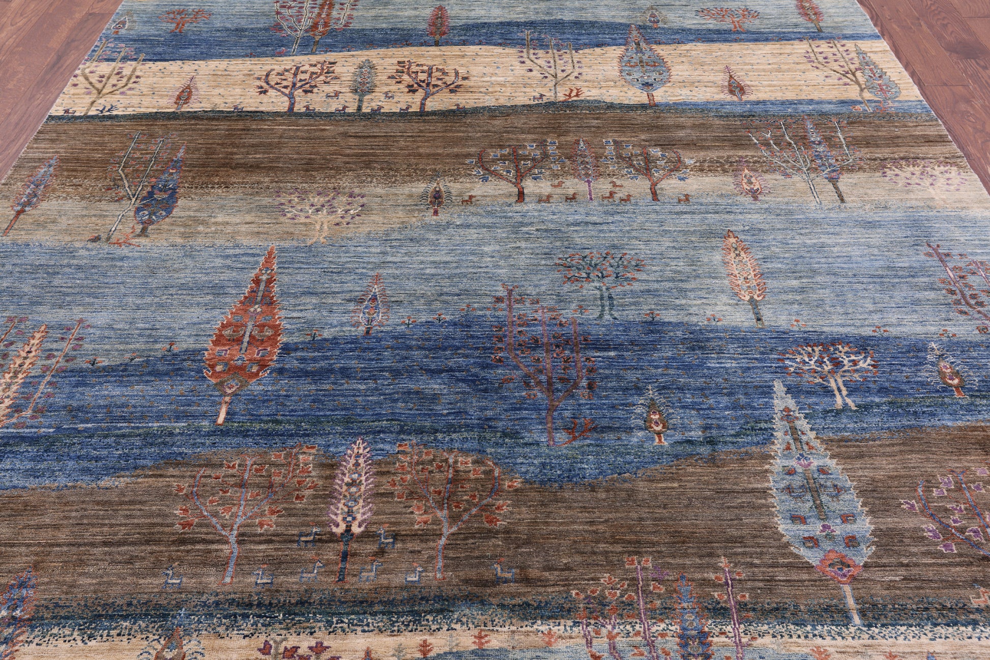Tribal Persian Gabbeh Hand Knotted Wool Rug - 7' 11" X 9' 6" - Golden Nile