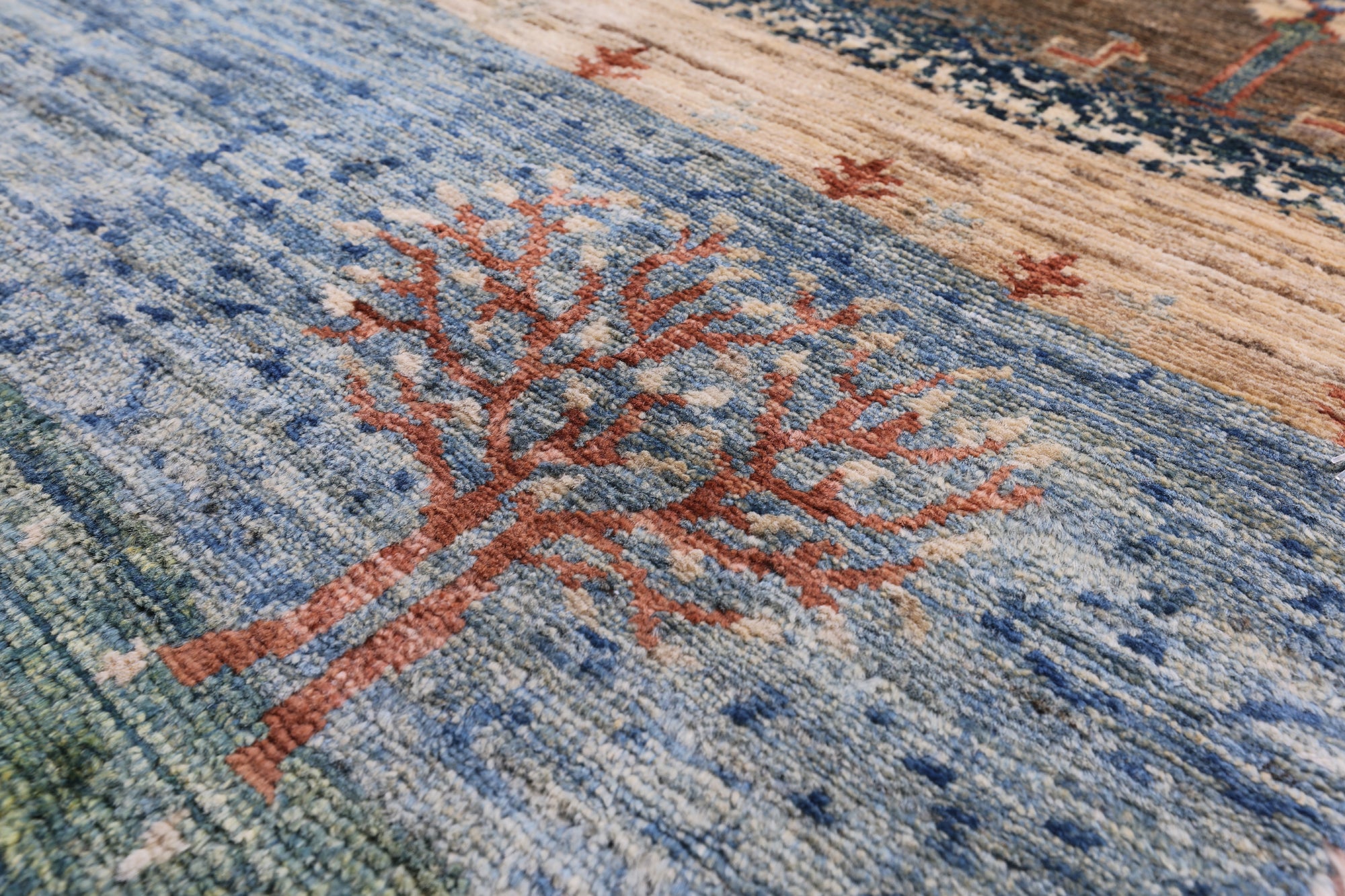 Tribal Persian Gabbeh Hand Knotted Wool Rug - 7' 11" X 9' 6" - Golden Nile