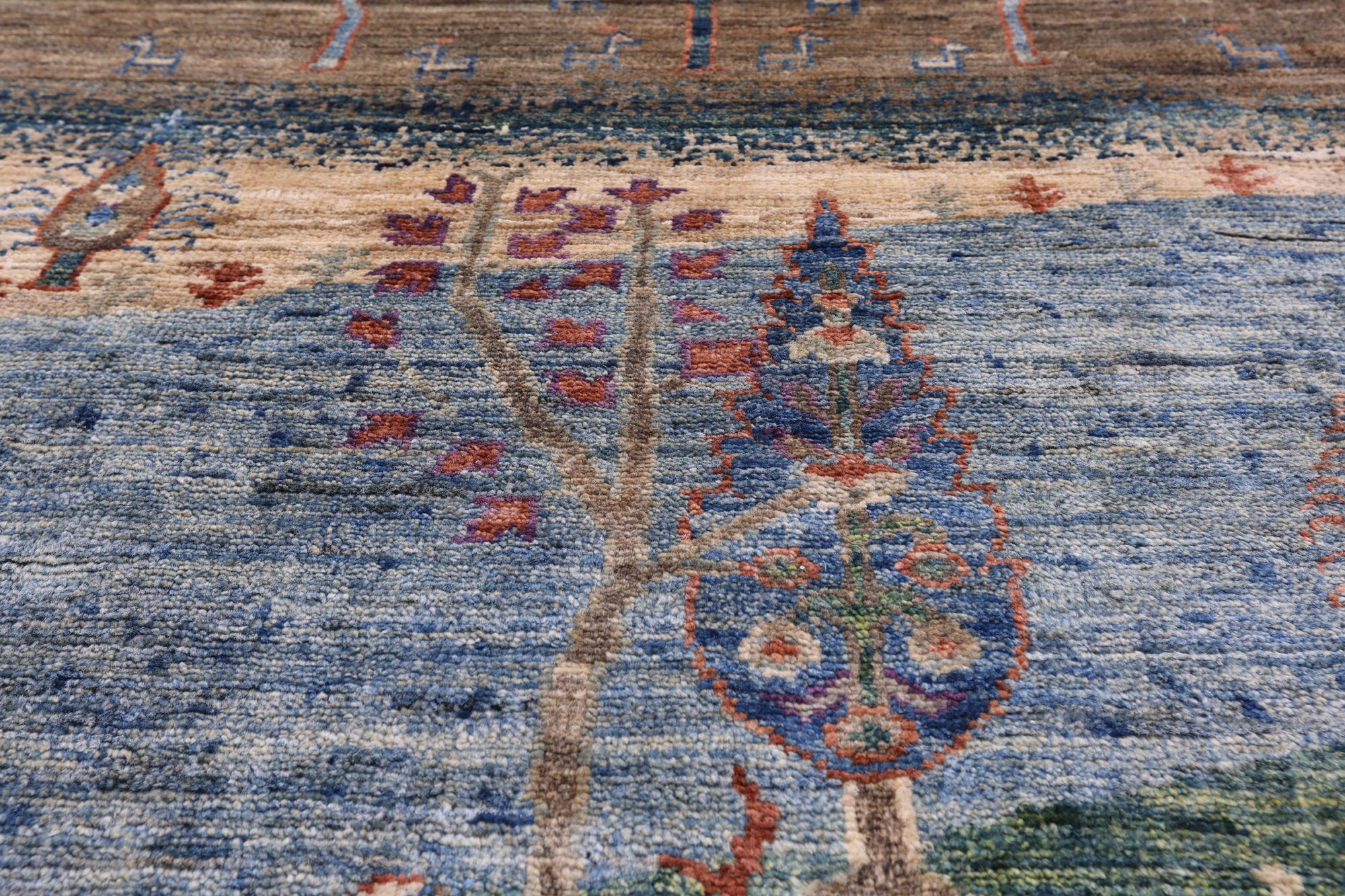 Tribal Persian Gabbeh Hand Knotted Wool Rug - 7' 11" X 9' 6" - Golden Nile