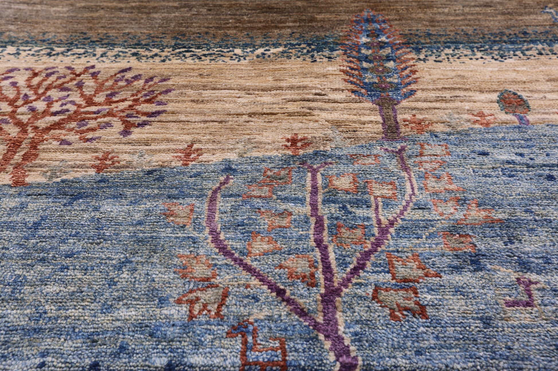 Tribal Persian Gabbeh Hand Knotted Wool Rug - 7' 11" X 9' 6" - Golden Nile