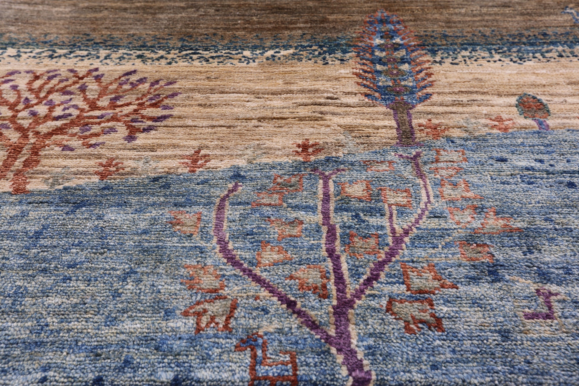 Tribal Persian Gabbeh Hand Knotted Wool Rug - 7' 11" X 9' 6" - Golden Nile