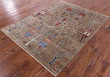 Tribal Persian Gabbeh Hand Knotted Wool Rug - 4' 11" X 6' 5" - Golden Nile