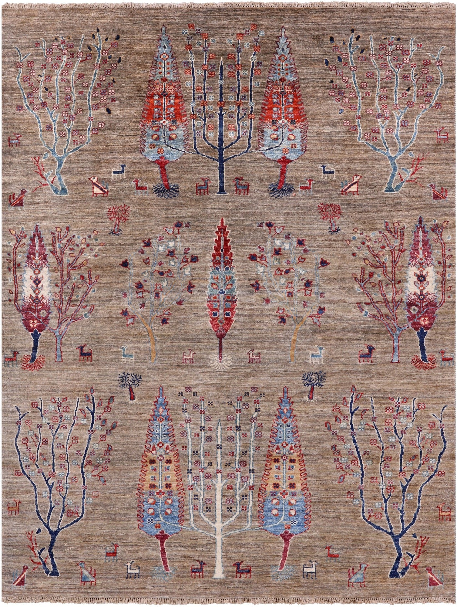 Tribal Persian Gabbeh Hand Knotted Wool Rug - 4' 11" X 6' 5" - Golden Nile