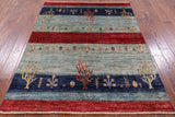 Tribal Persian Gabbeh Hand Knotted Wool Rug - 4' 11" X 6' 4" - Golden Nile