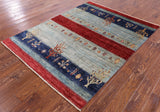 Tribal Persian Gabbeh Hand Knotted Wool Rug - 4' 11" X 6' 4" - Golden Nile
