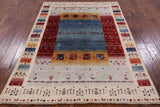 Tribal Persian Gabbeh Handmade Wool Rug - 4' 9" X 6' 6" - Golden Nile