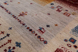 Tribal Persian Gabbeh Handmade Wool Rug - 4' 9" X 6' 6" - Golden Nile