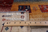 Tribal Persian Gabbeh Handmade Wool Rug - 4' 9" X 6' 6" - Golden Nile
