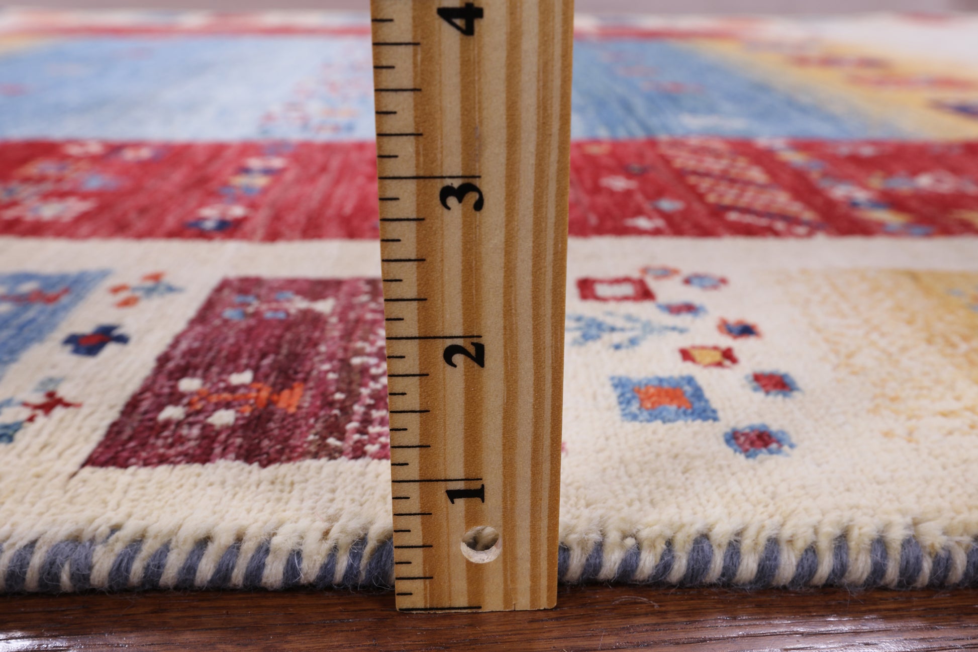 Tribal Persian Gabbeh Handmade Wool Rug - 4' 9" X 6' 6" - Golden Nile
