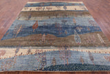 Tribal Persian Gabbeh Handmade Wool Rug - 8' 0" X 9' 8" - Golden Nile