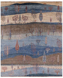 Tribal Persian Gabbeh Handmade Wool Rug - 8' 0" X 9' 8" - Golden Nile