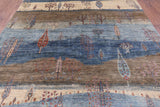 Tribal Persian Gabbeh Handmade Wool Rug - 8' 0" X 9' 8" - Golden Nile