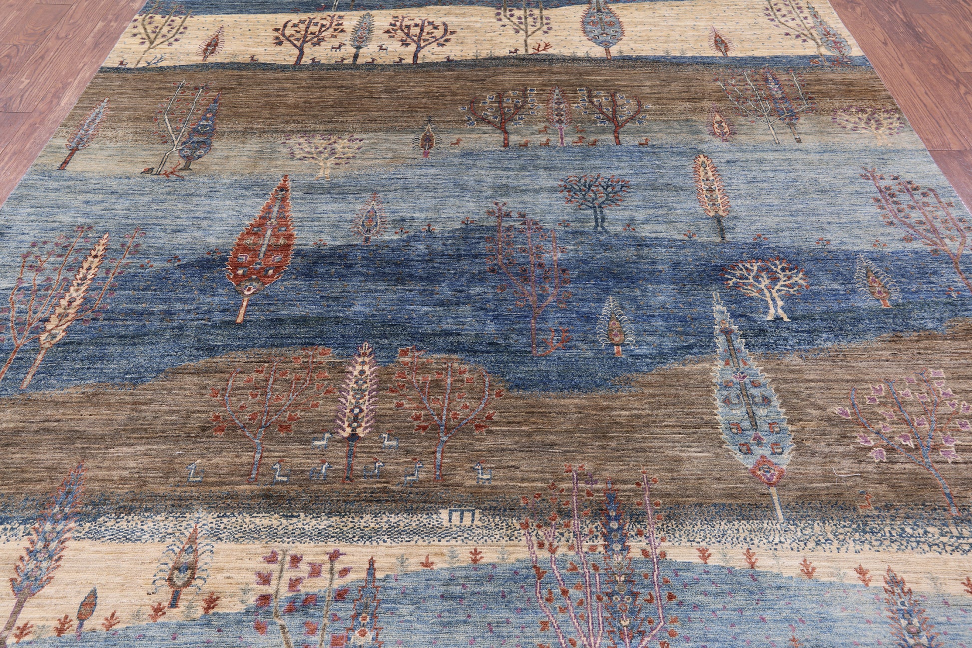 Tribal Persian Gabbeh Handmade Wool Rug - 8' 0" X 9' 8" - Golden Nile