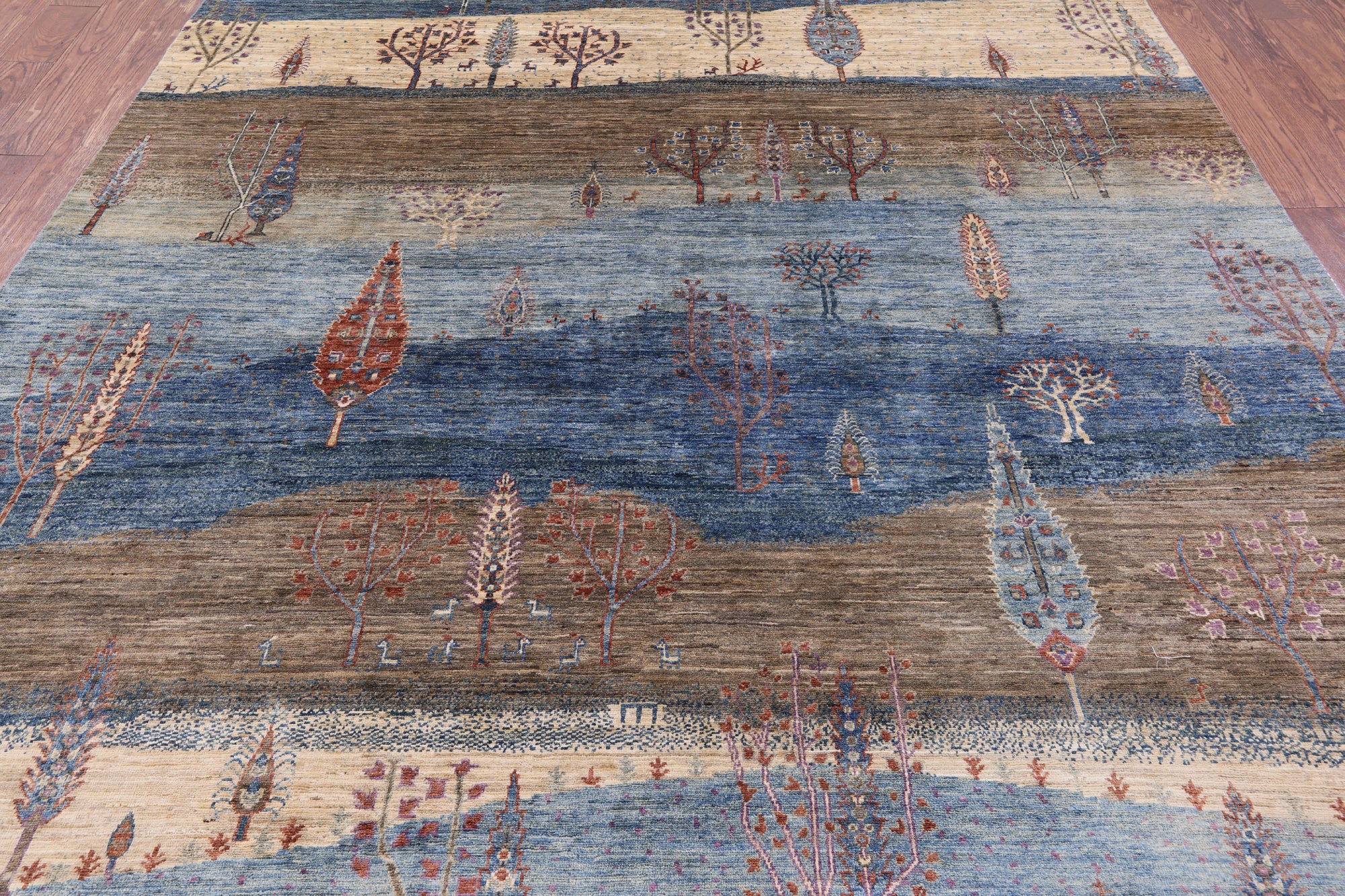 Tribal Persian Gabbeh Handmade Wool Rug - 8' 0" X 9' 8" - Golden Nile