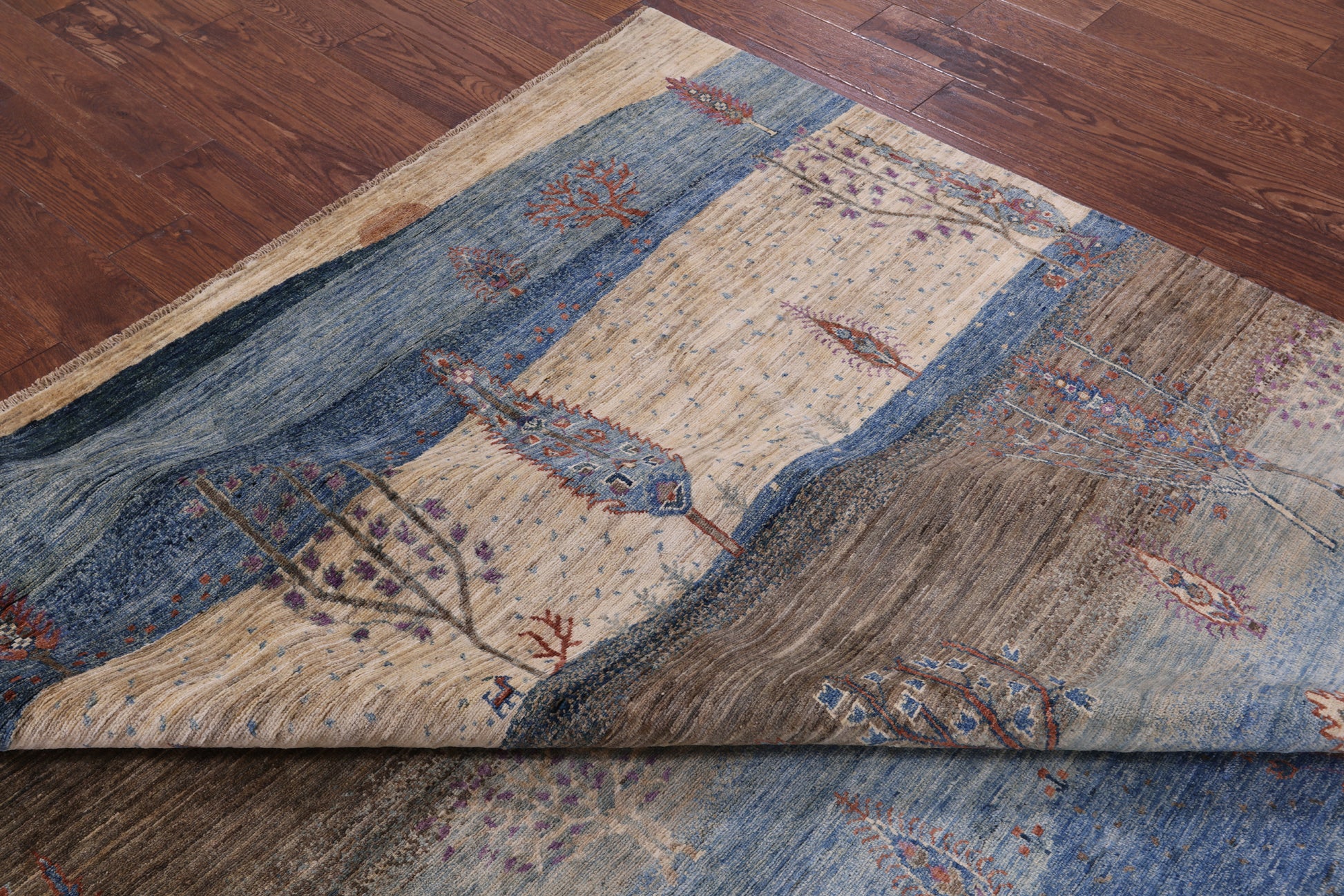 Tribal Persian Gabbeh Handmade Wool Rug - 8' 0" X 9' 8" - Golden Nile